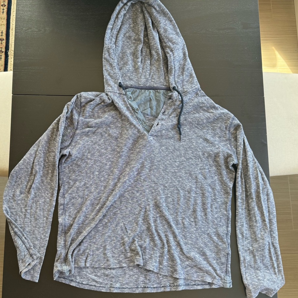 Blue DKNY Quarter Button-up Hoodie